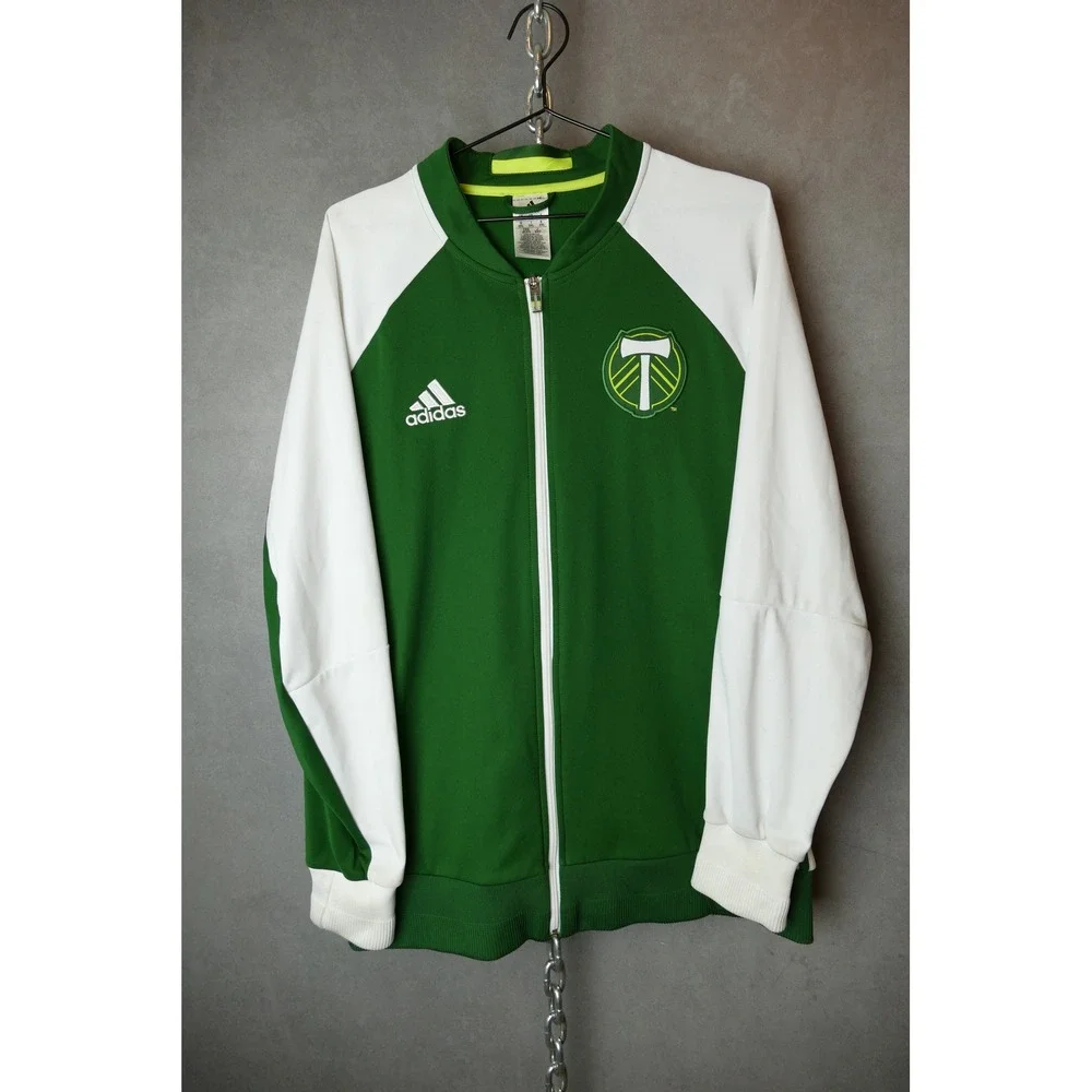 Adidas Portland Timbers Soccer Track‎ Jacket Green White Full Zip Mens 2XL